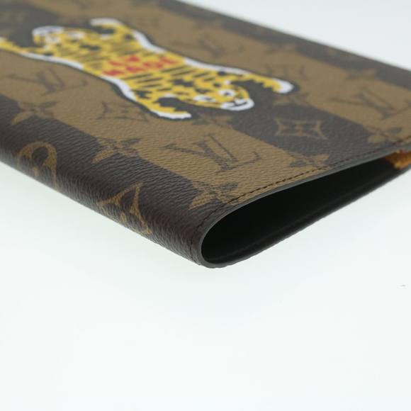 LOUIS VUITTON Stripe NIGO Quverture Carnet Cover Brown Black GI0720 Auth 38082A - Picture 14 of 16